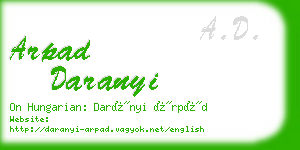 arpad daranyi business card